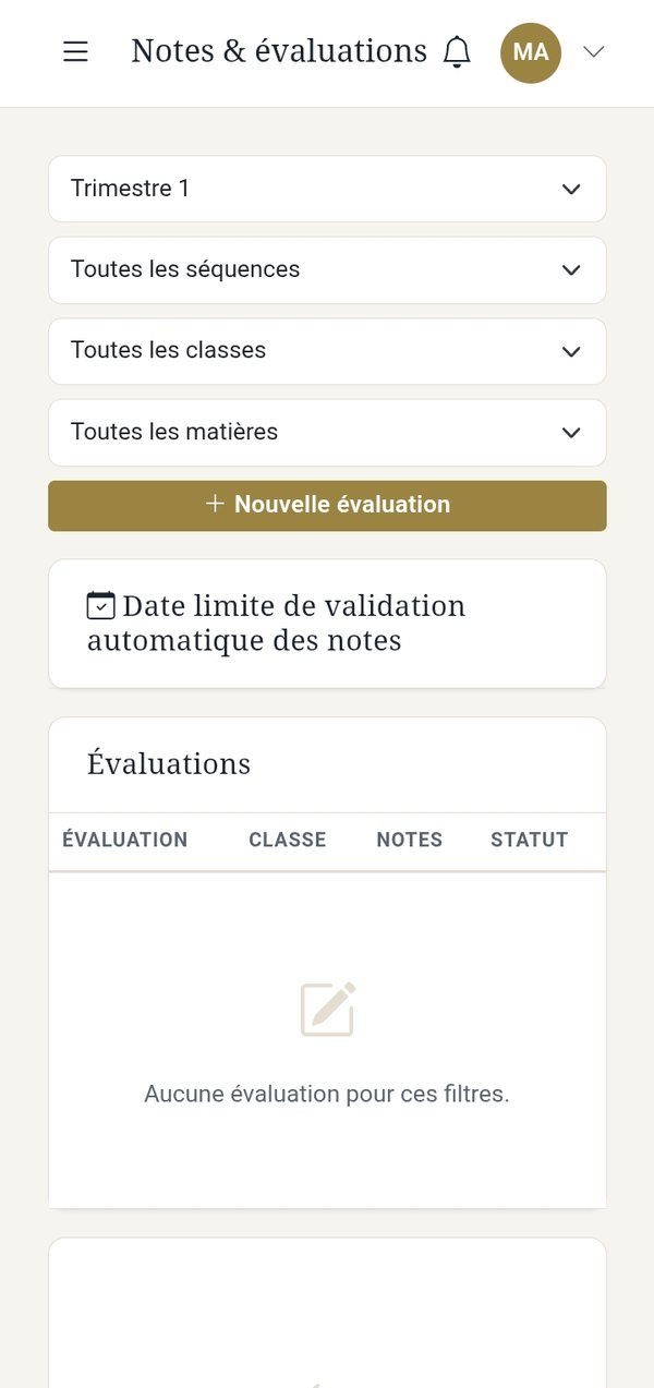 Notes et évaluations